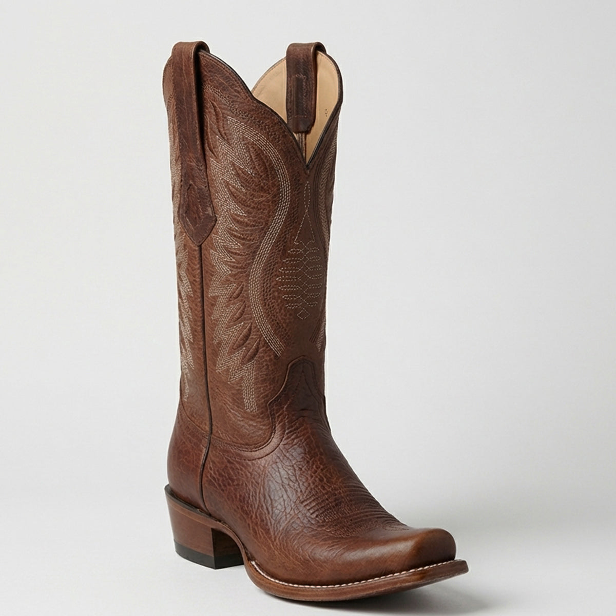 Los Altos Women's Walnut Cowboy Boots with Semi-Square Toe