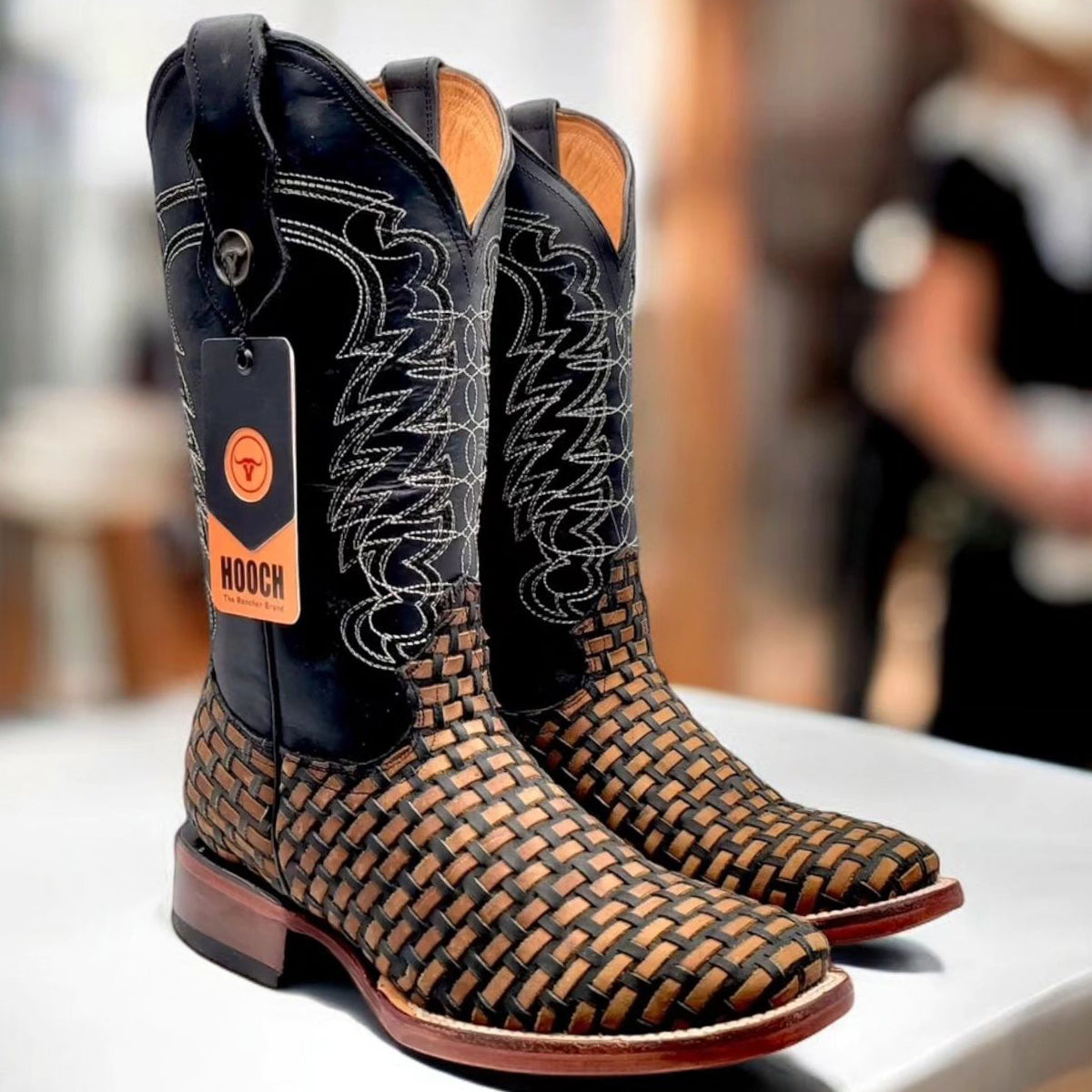 Women's Square-Toe Braided Petatillo Boots