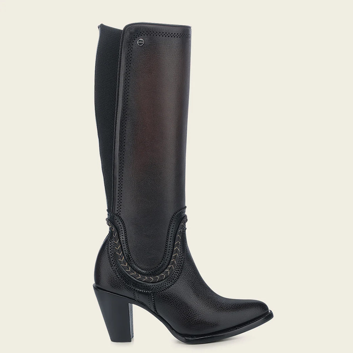 Chocolate Round-Toe Tall Cowgirl Boots