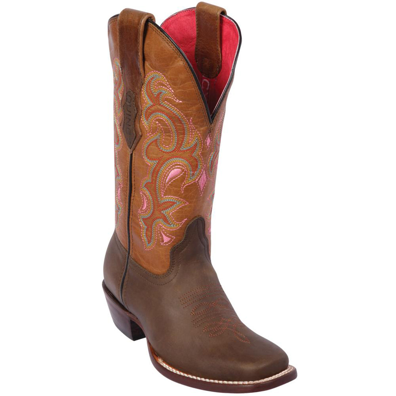 Women's Brown Cowgirl Boots with Stylish Square Toe