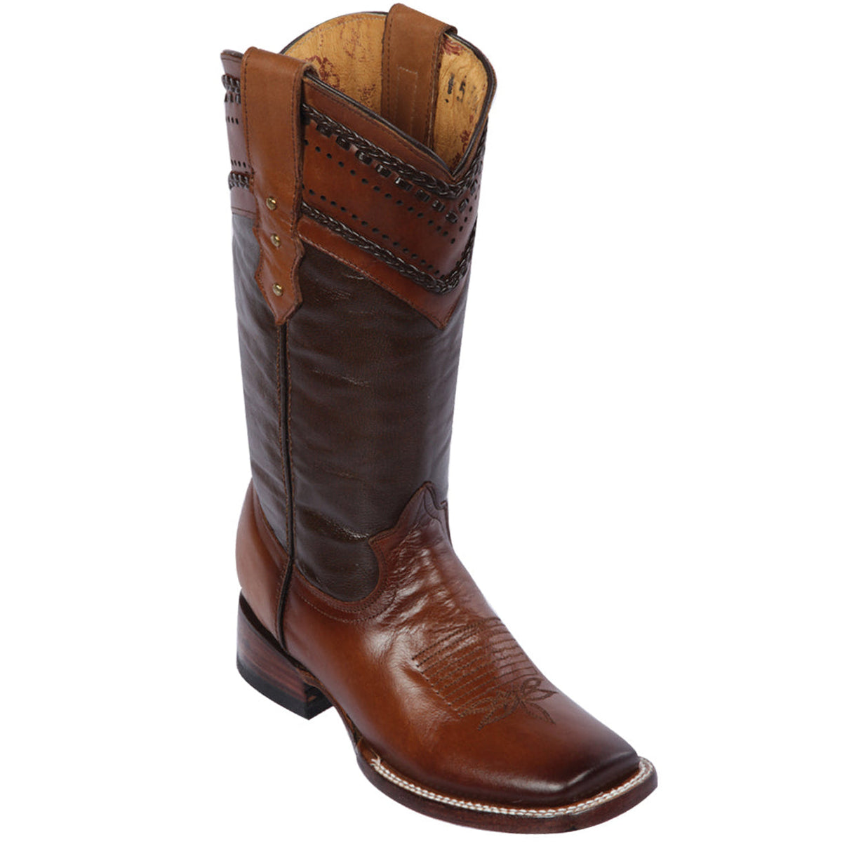 Wide-Calf Cowgirl Boots with Stylish Square Toe