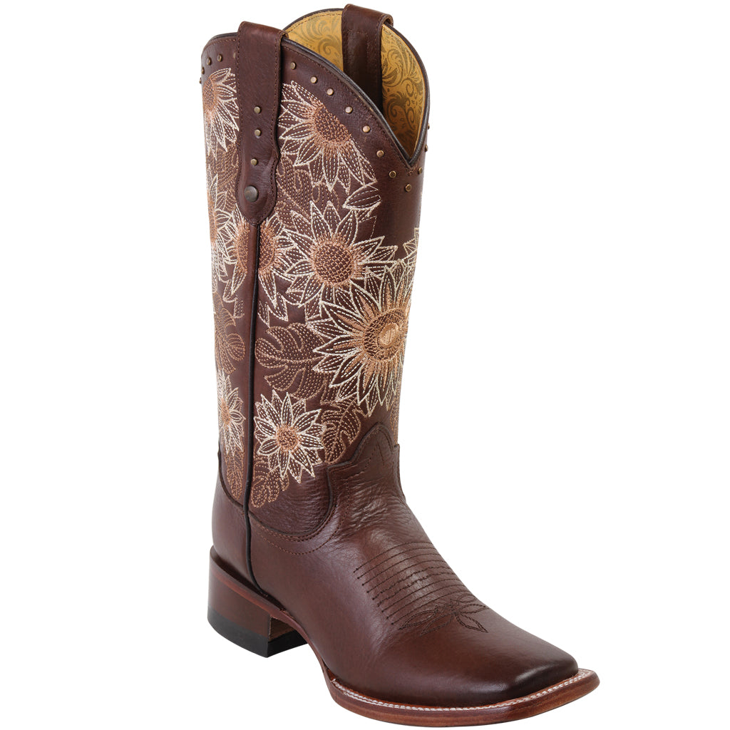Sunflower Cowgirl Boots with Stylish Square Toe Design