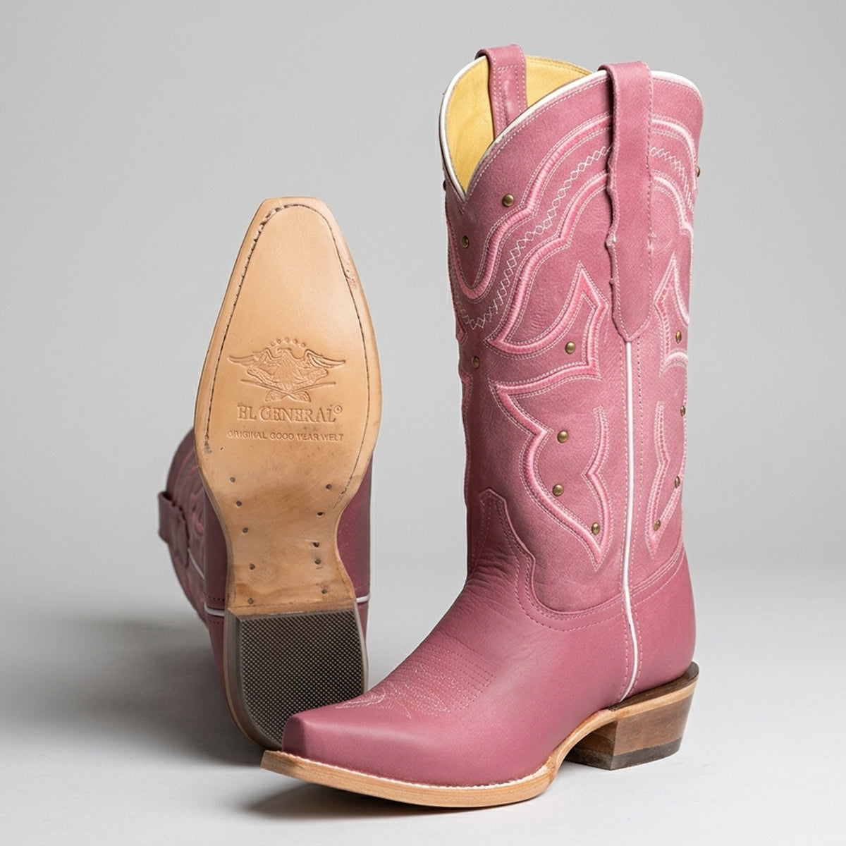 Women's Pink Cowgirl Boots with Stylish Snip-Toe Design