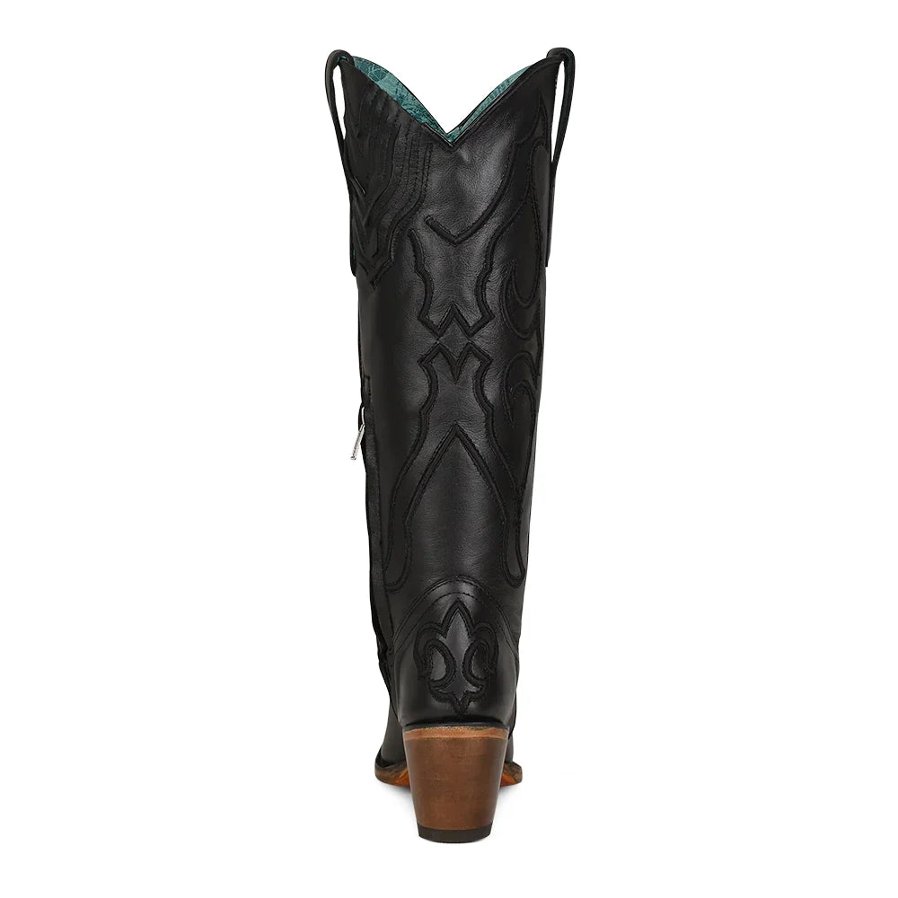 Women's Tall Black Snip-Toe Boots