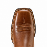 Ariat Round Up Remuda aged tan western boots, toe stitching detail