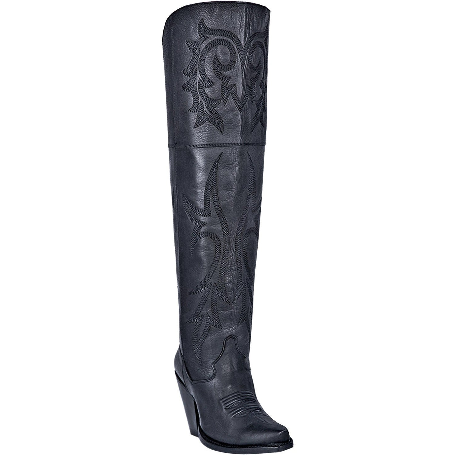Dan Post Women's Jilted Tall Black Boots with Snip Toe