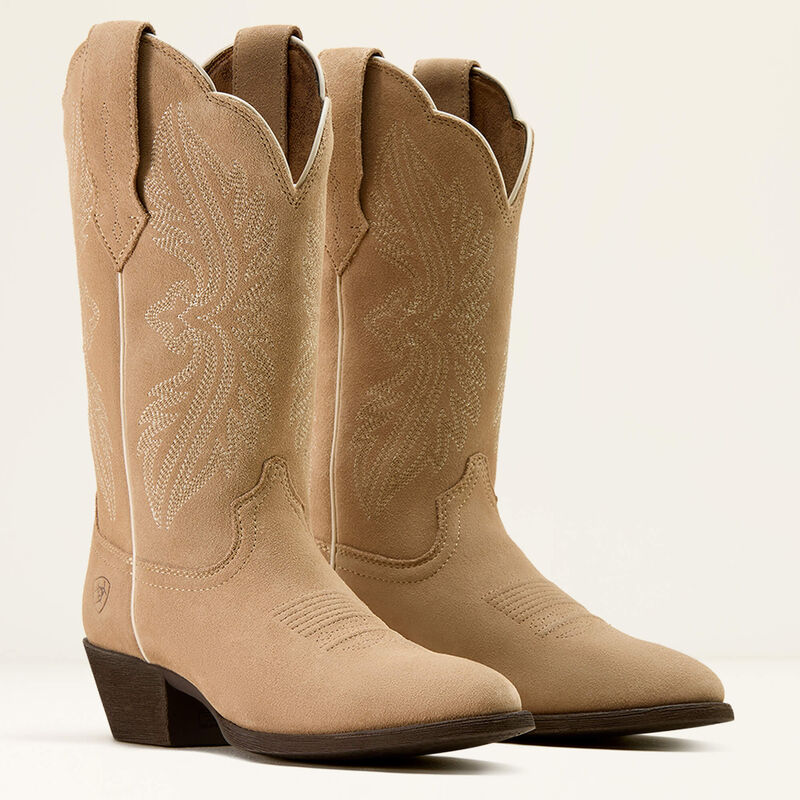 Women's Taupe Heritage StretchFit Western Boots with R-Toe