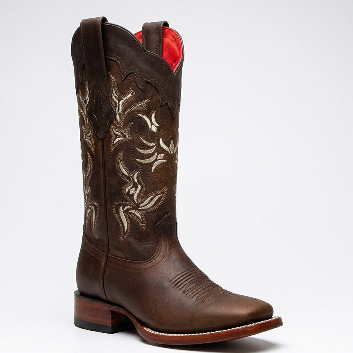 Los Altos Rage Walnut Brown Square-Toe Cowgirl Boots