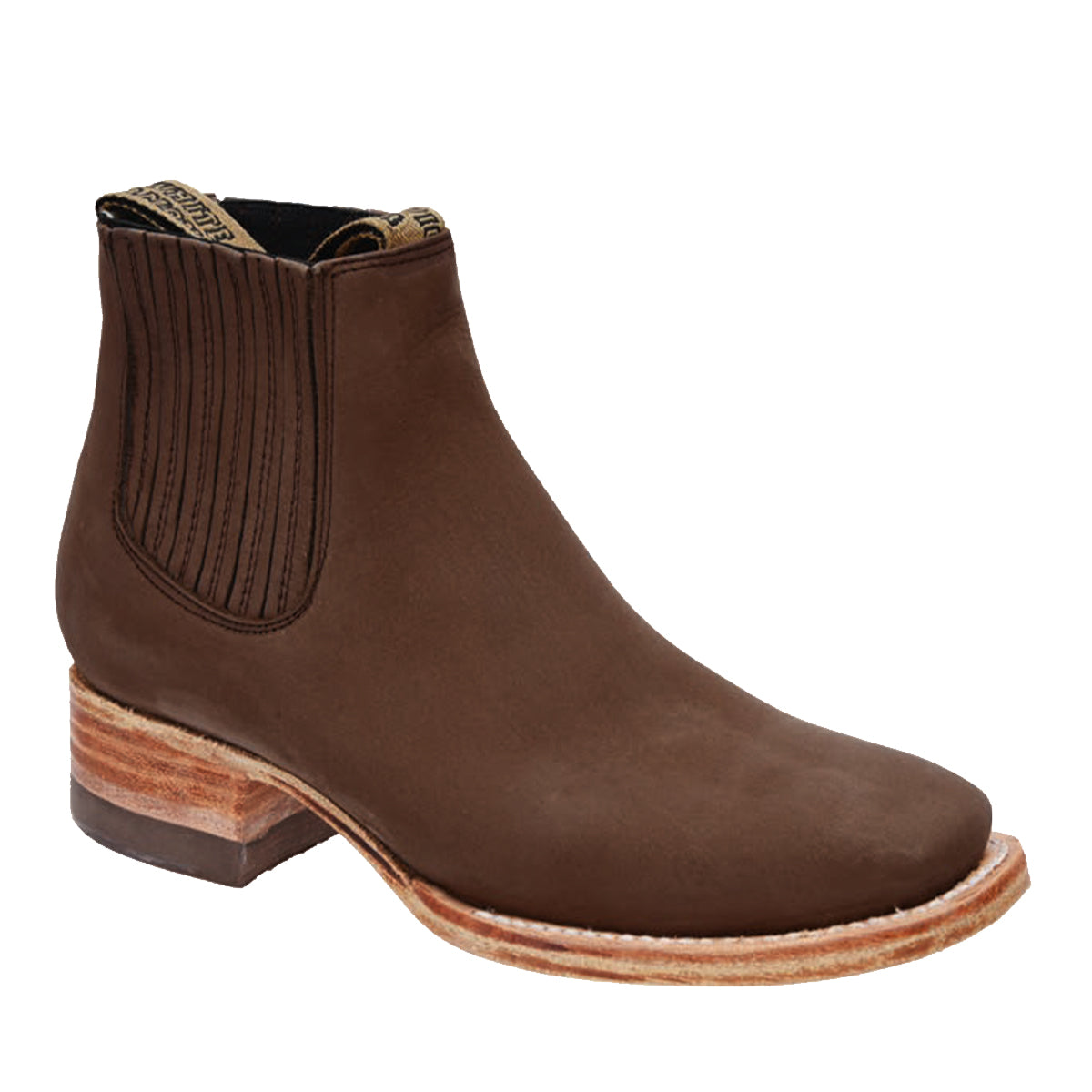 Women's Brown Square-Toe Booties