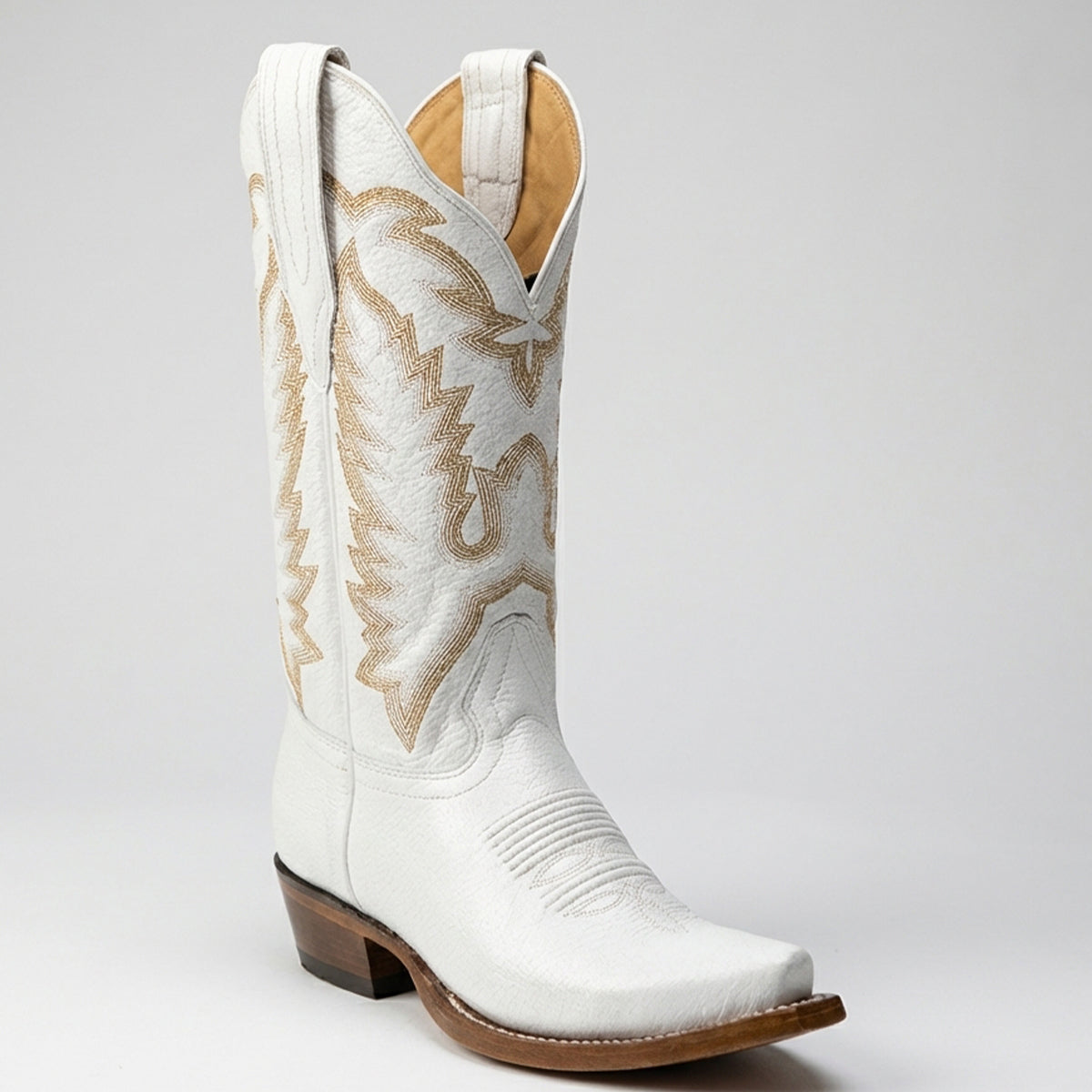 Los Altos Women's White Snip-Toe Cowboy Boots