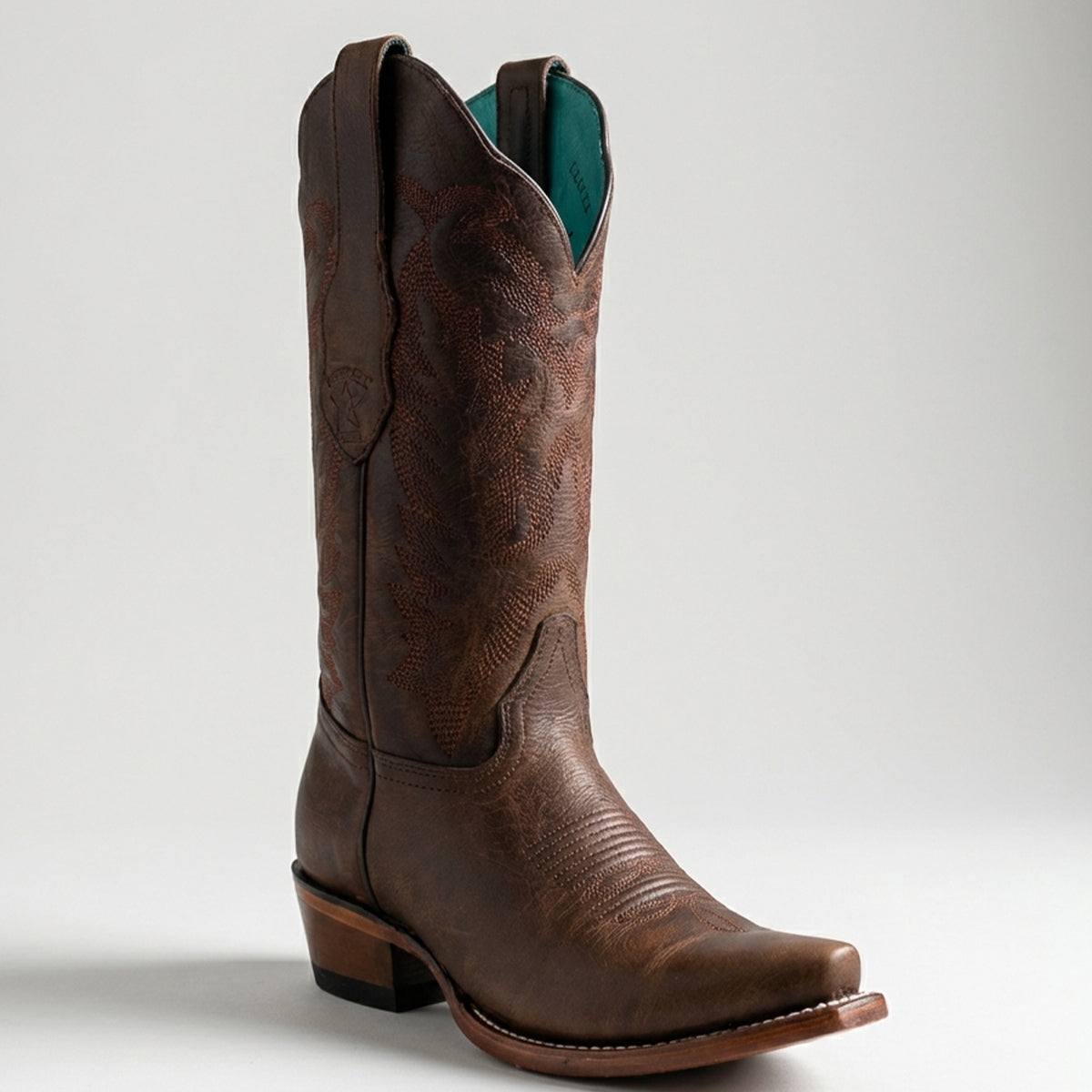 Los Altos Walnut Leather Cowgirl Boots with Stylish Snip Toe
