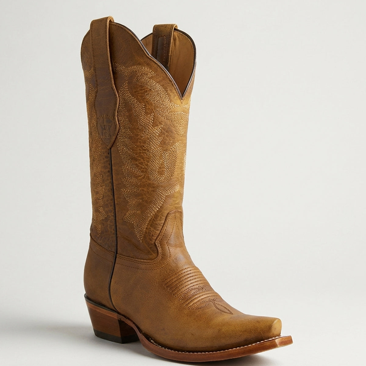 Los Altos Honey Brown Cowgirl Boots with Elegant Snip Toe Design