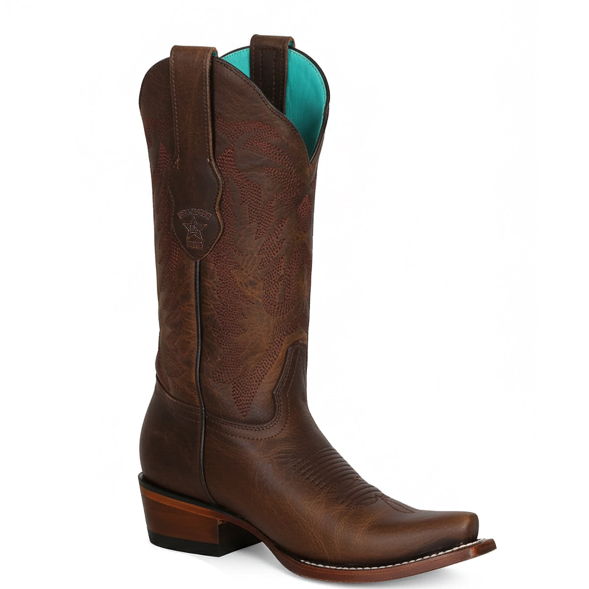 Los Altos Walnut Leather Cowgirl Boots with Stylish Snip Toe