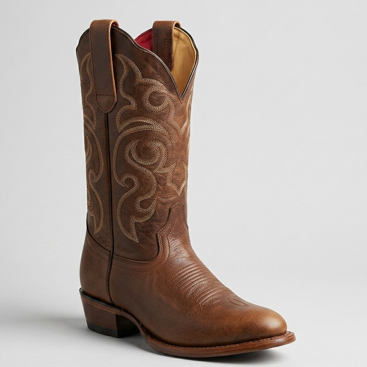 Los Altos Women’s Walnut Brown R-Toe Western Boots – Classic Western Style