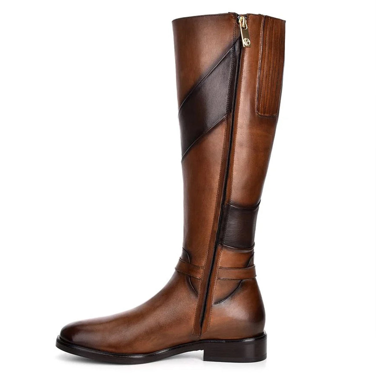 Women's Tall Leather Boots with Round Toe