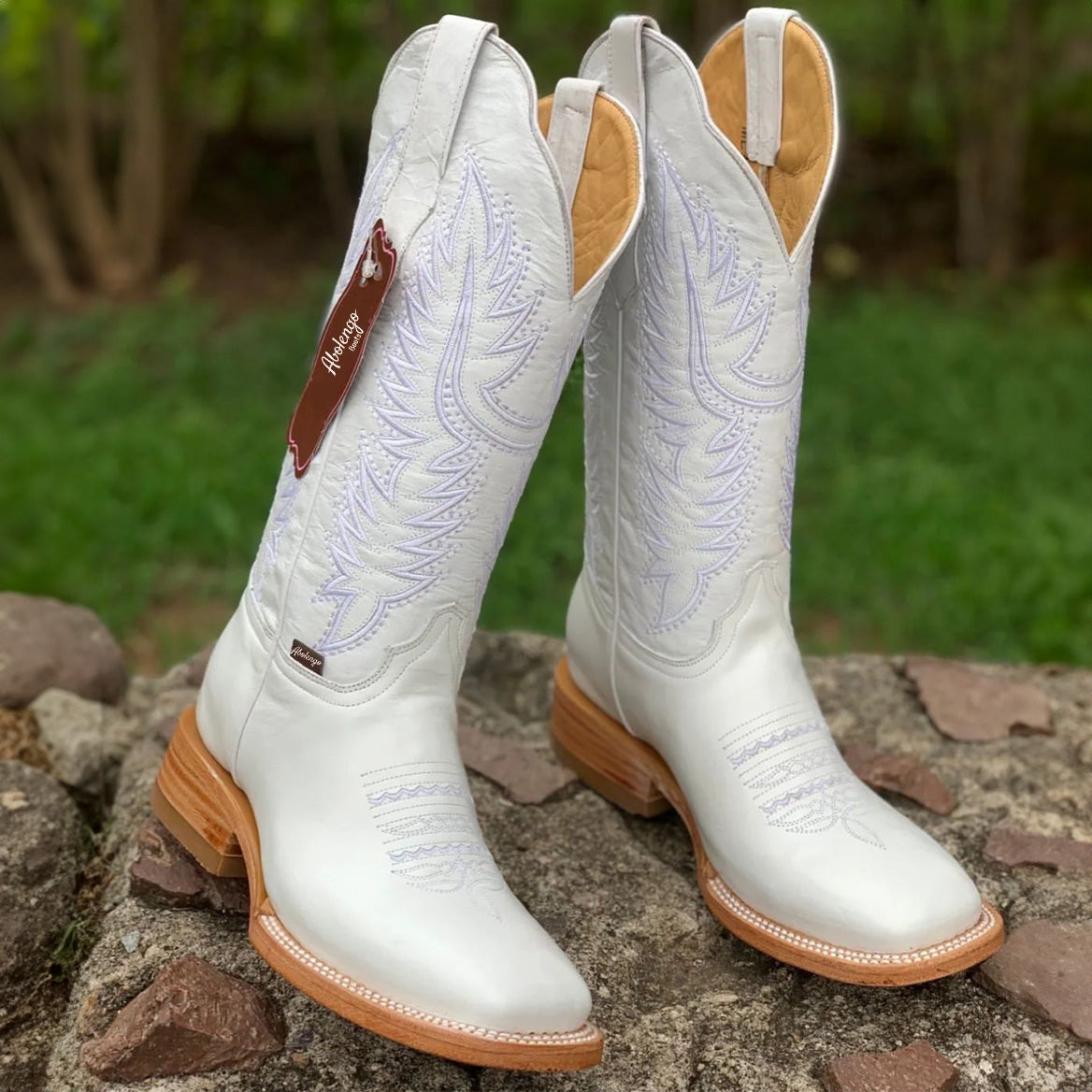 White Square-Toe Cowgirl Boots