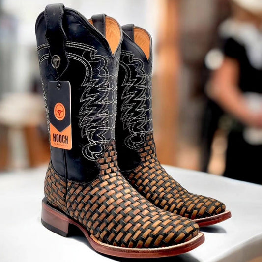 Women's Square-Toe Braided Petatillo Boots