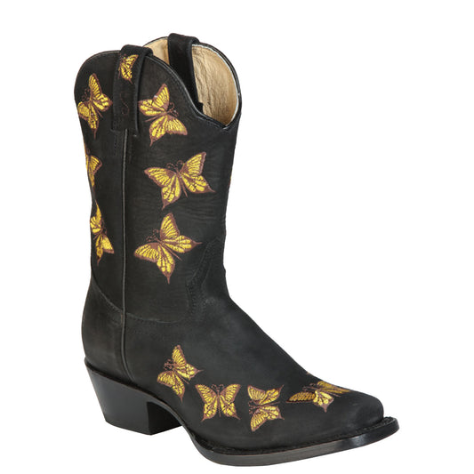 Butterfly Cowgirl Boots with Square Toe Design