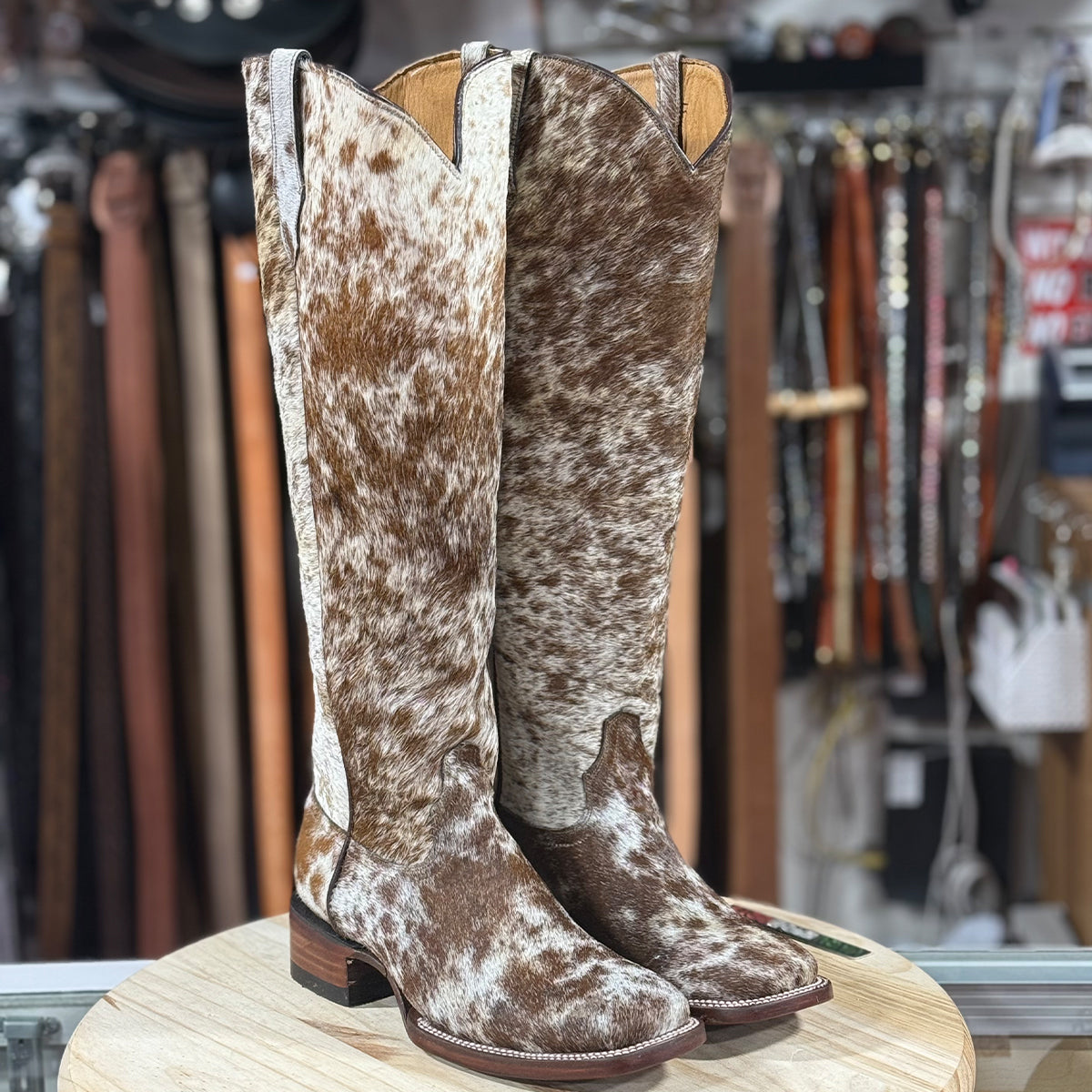 Lirac Women’s 17-Inch Colorado Hair-On Hide Square-Toe Boots