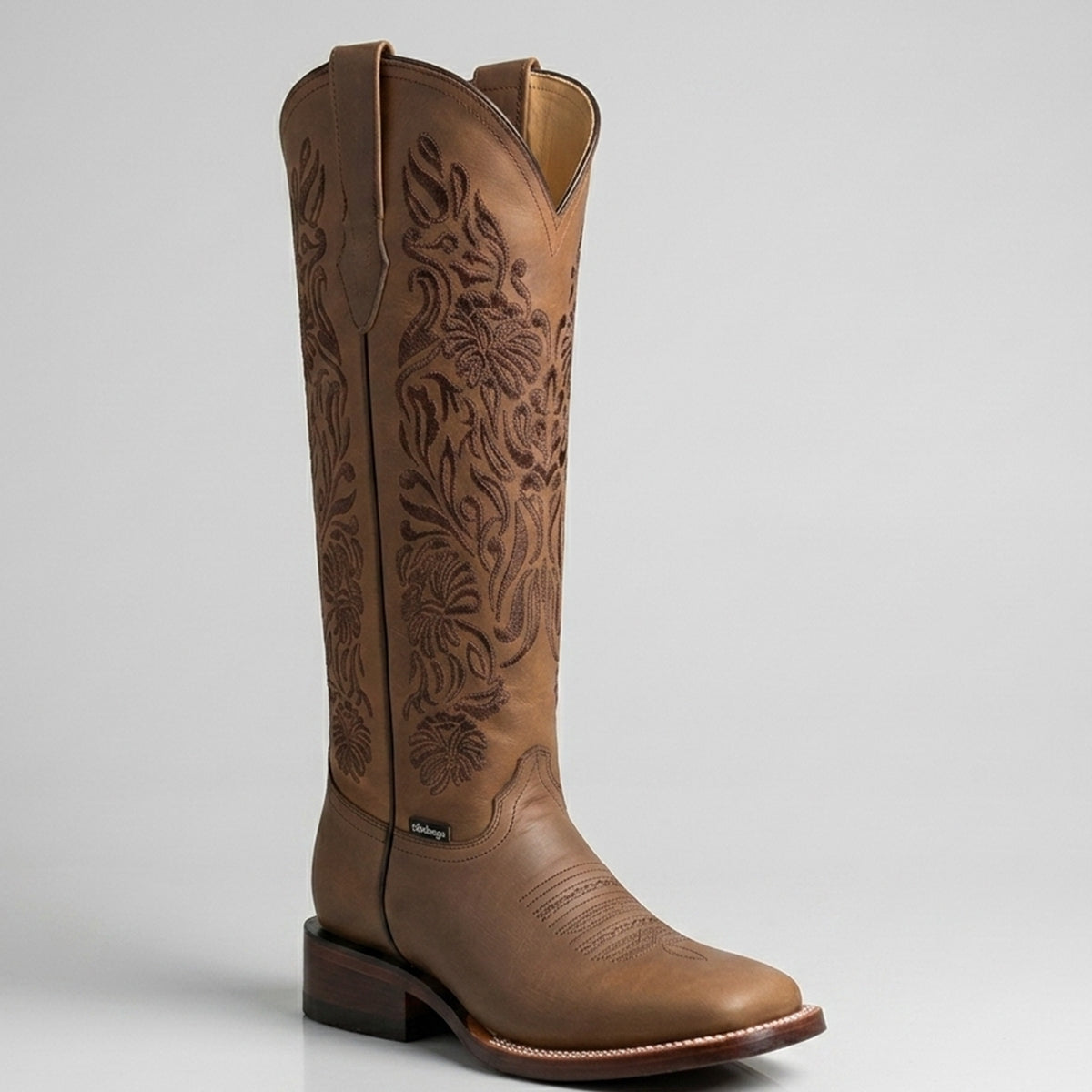 Doble R Women's Valencia 16" Floral Brown Cowgirl Boots