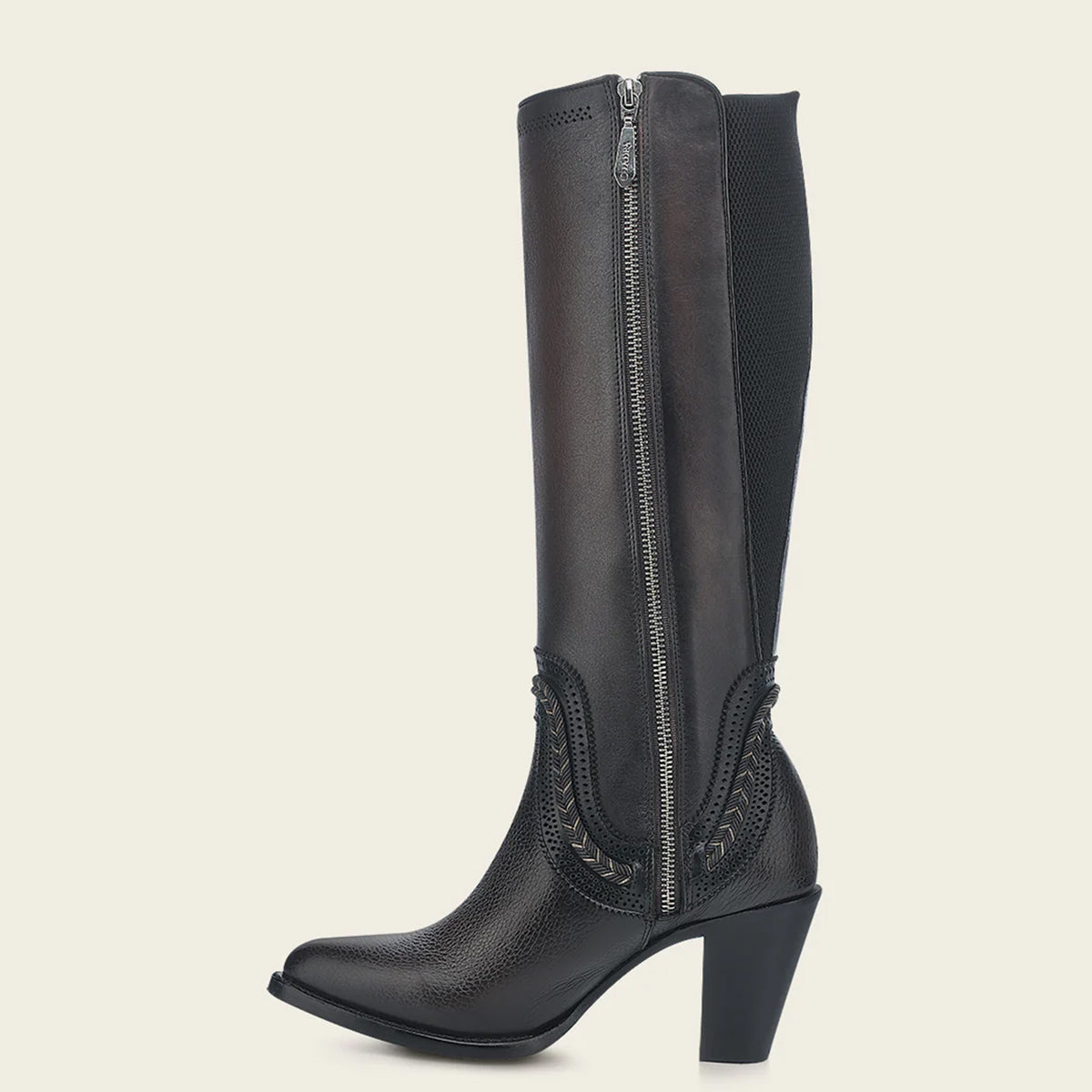 Chocolate Round-Toe Tall Cowgirl Boots