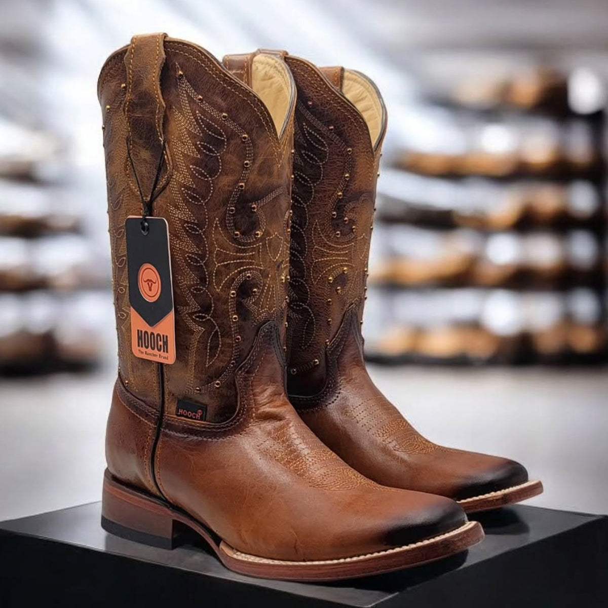 Volcano Honey Cowgirl Boots with Stylish Square Toe
