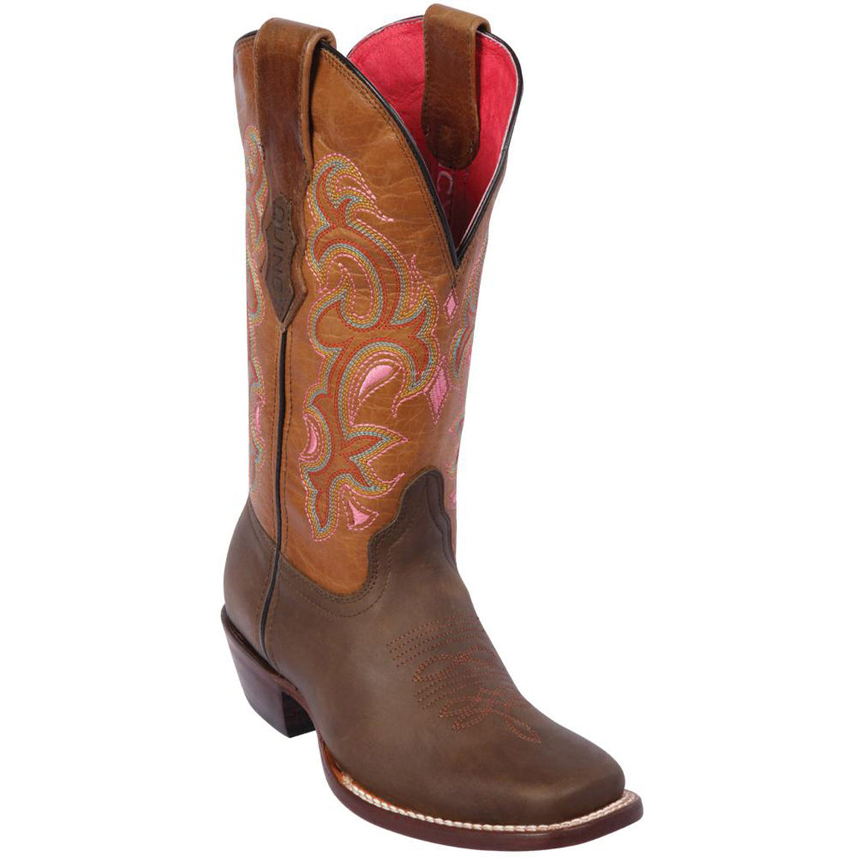 Women's Brown Cowgirl Boots with Stylish Square Toe