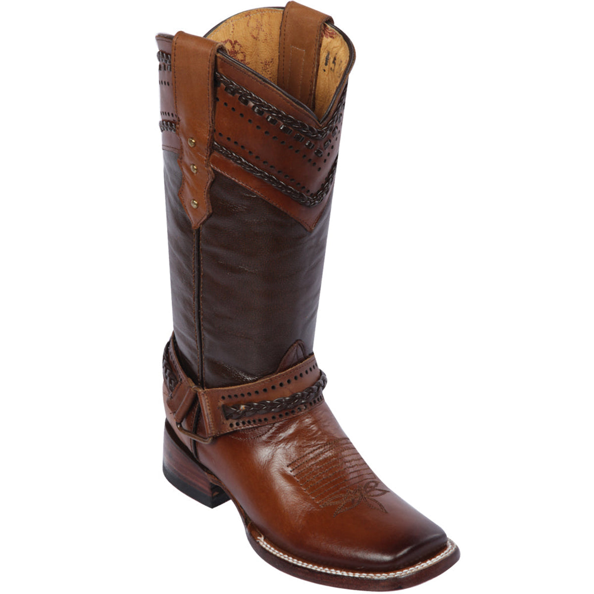 Wide-Calf Cowgirl Boots with Stylish Square Toe