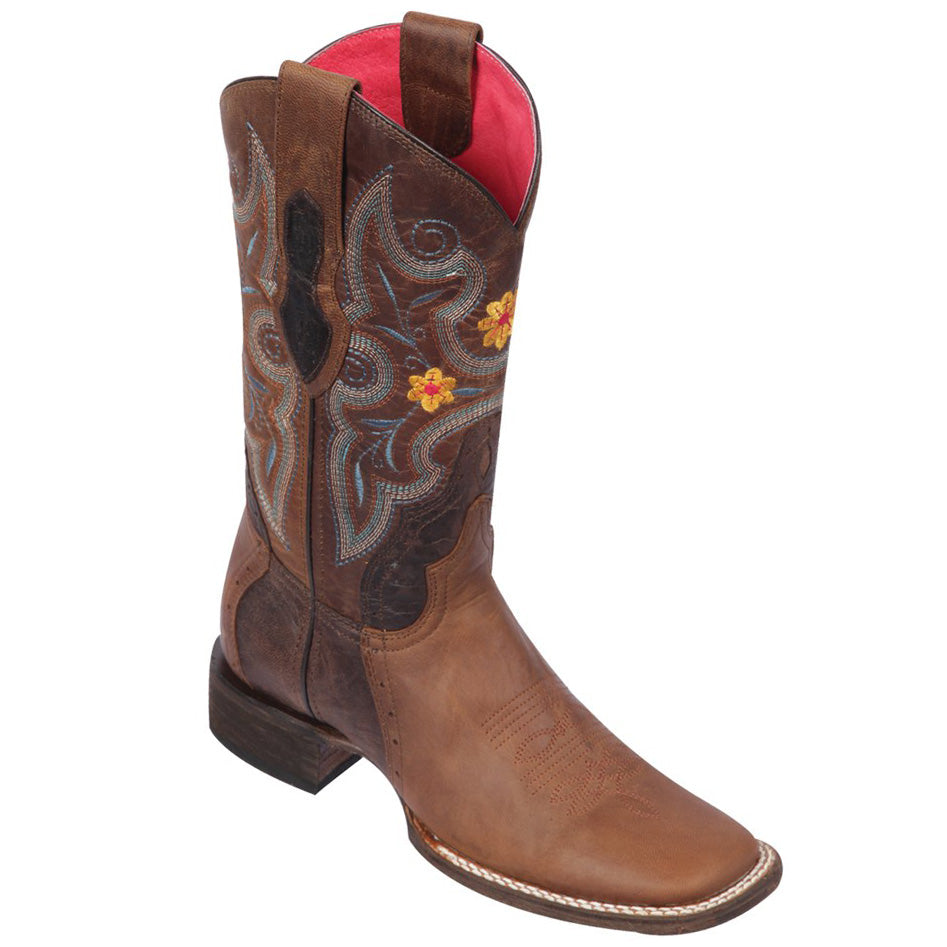 Brown Square-Toe Cowgirl Boots