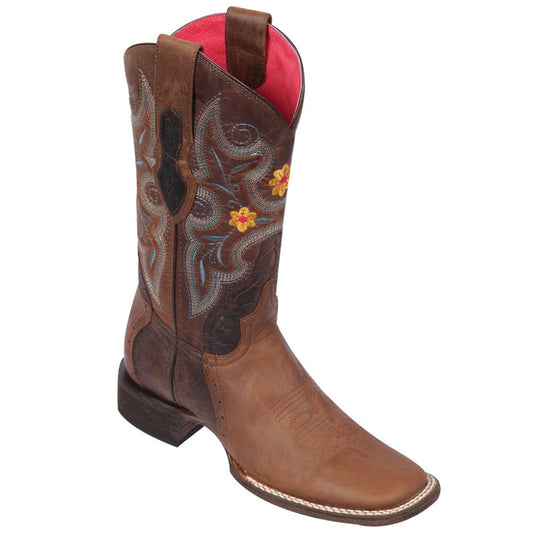 Brown Square-Toe Cowgirl Boots