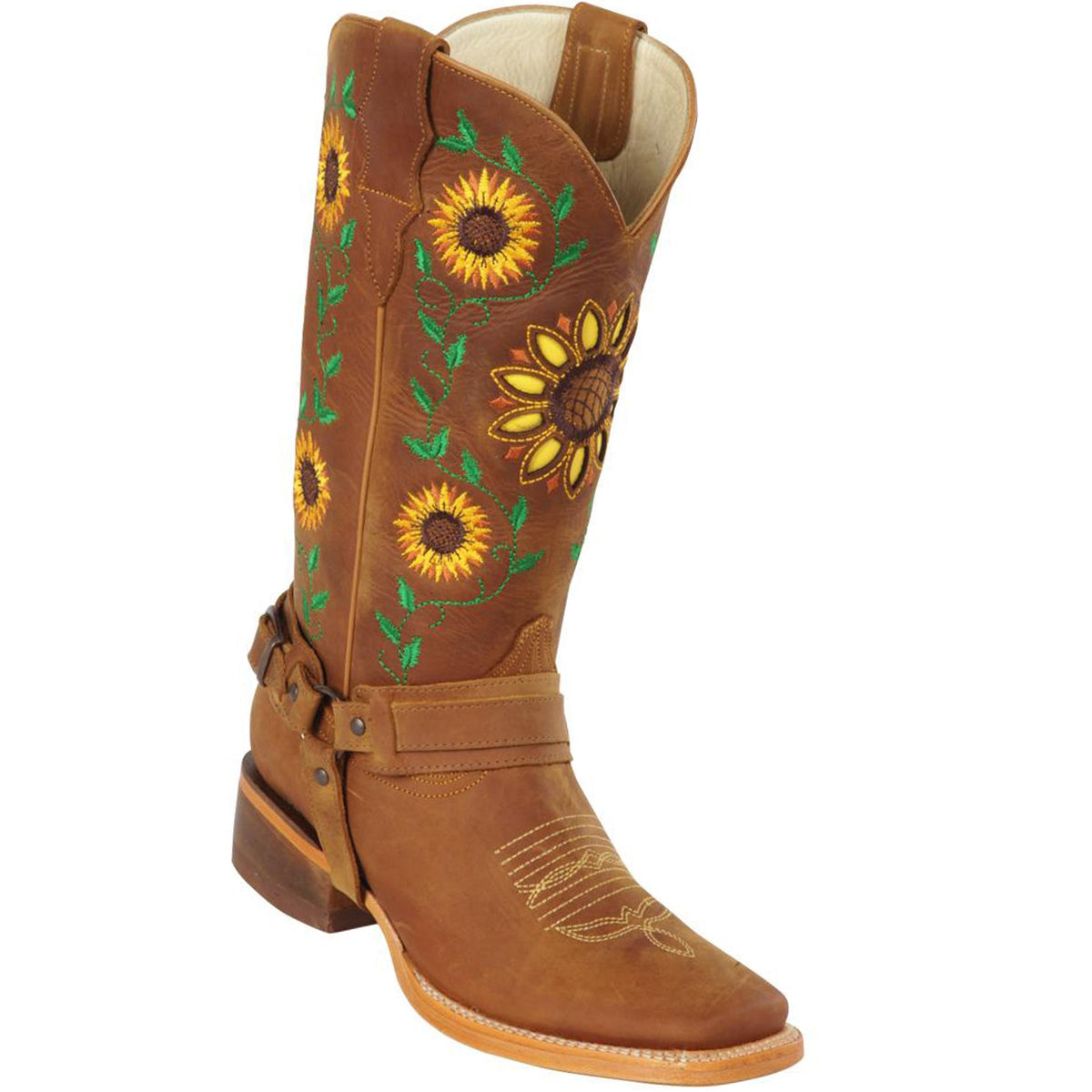 Laser Sunflower Square-Toe Boots