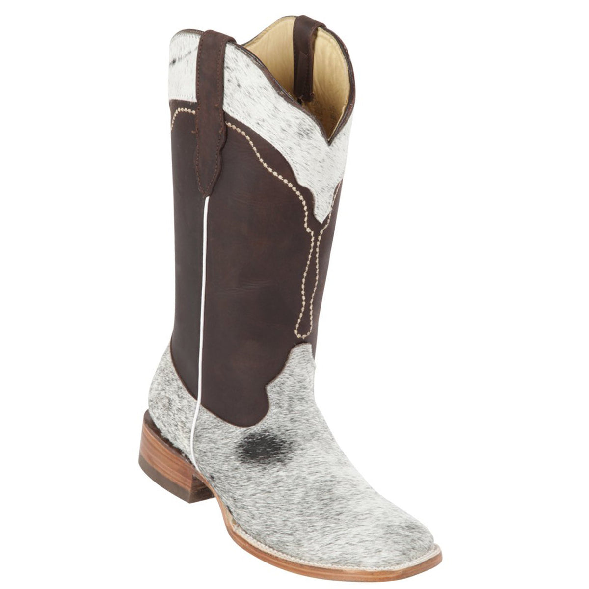 Women's Genuine Cowhide Leather Square-Toe Boots