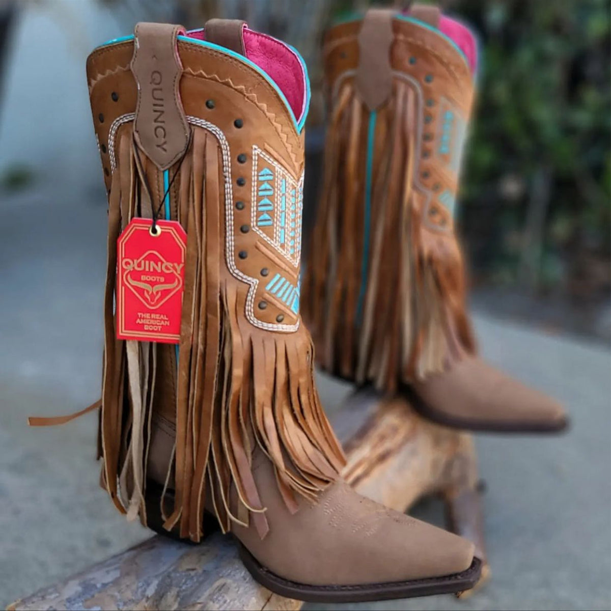 Fringe Cowgirl Boots with Stylish Snip-Toe Design