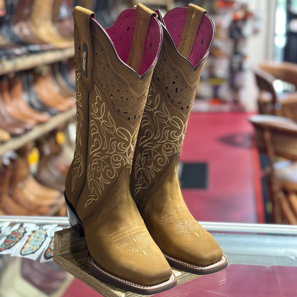 Honey Roble Square-Toe Western Cowgirl Boots