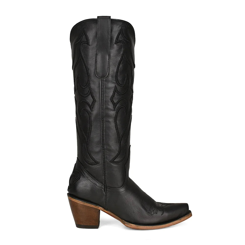 Women's Tall Black Snip-Toe Boots