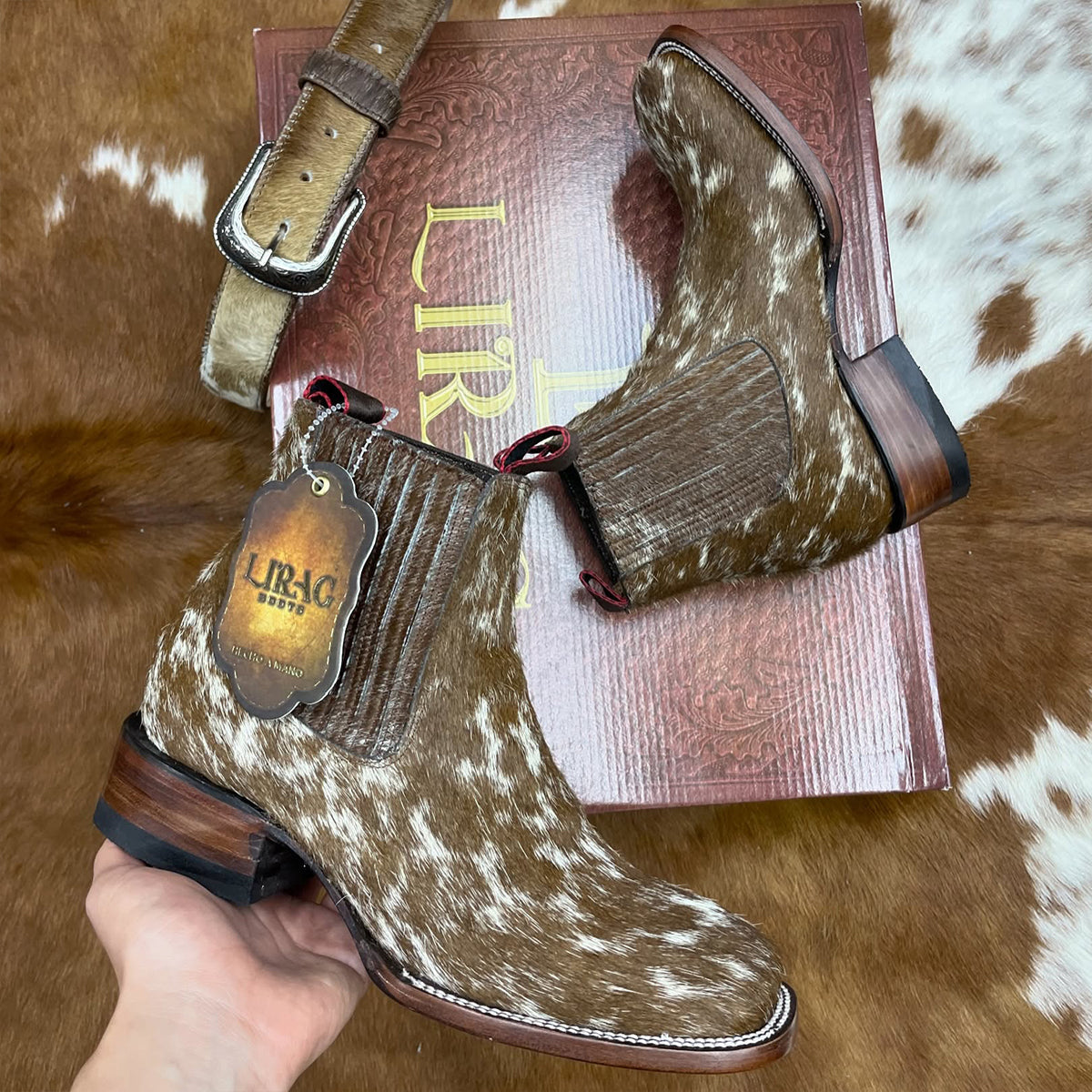 Women's Colorado Hair-On Hide Square-Toe Booties