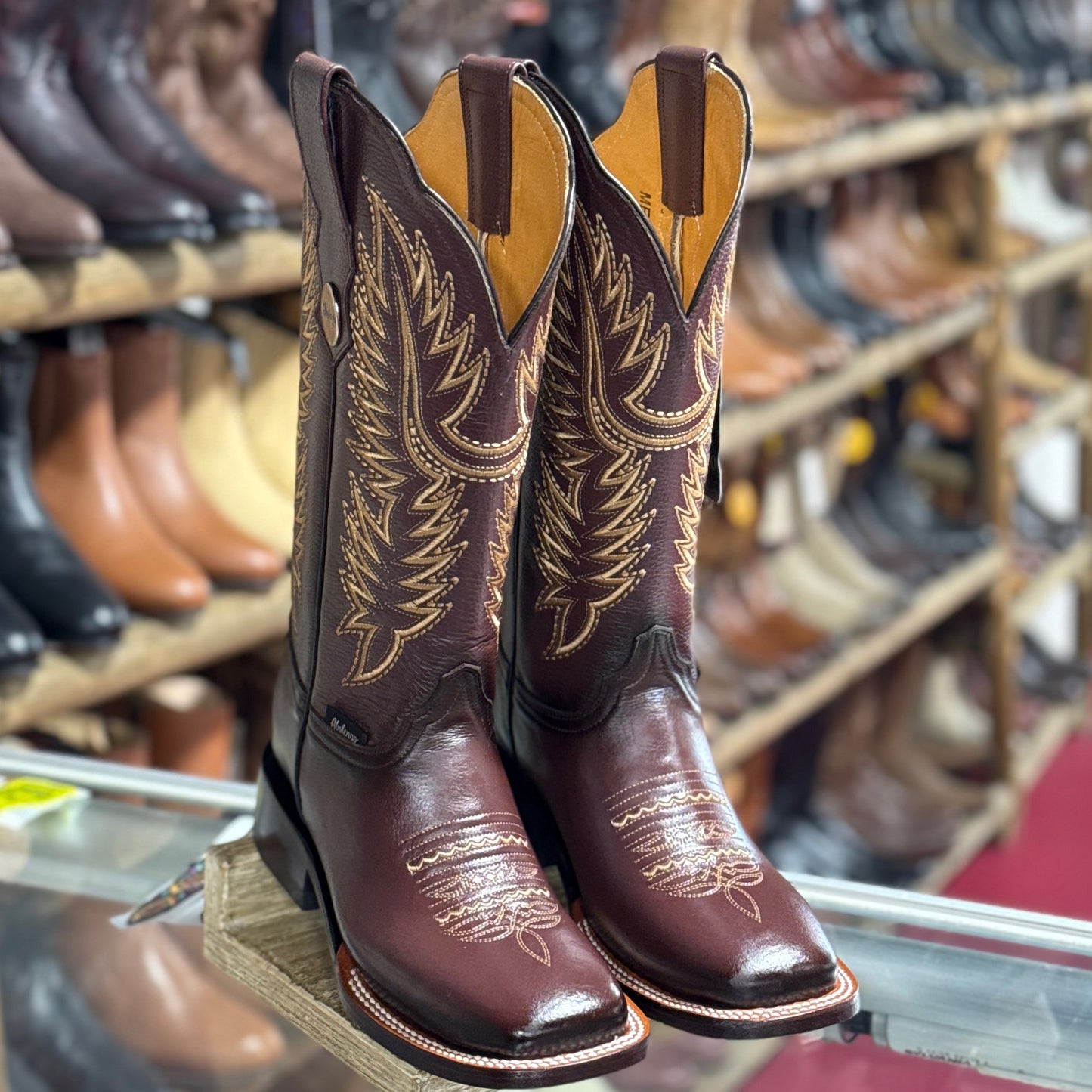Brown Square-Toe Cowgirl Boots