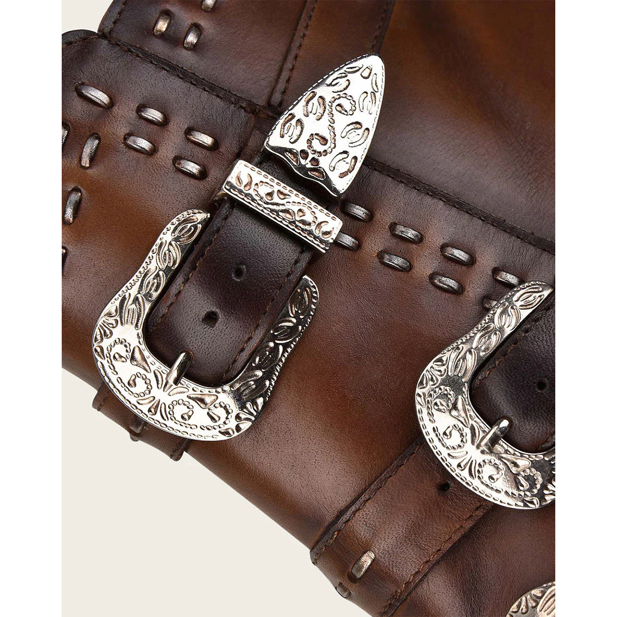 Women's Brown Strap Ankle Booties with Round Toe