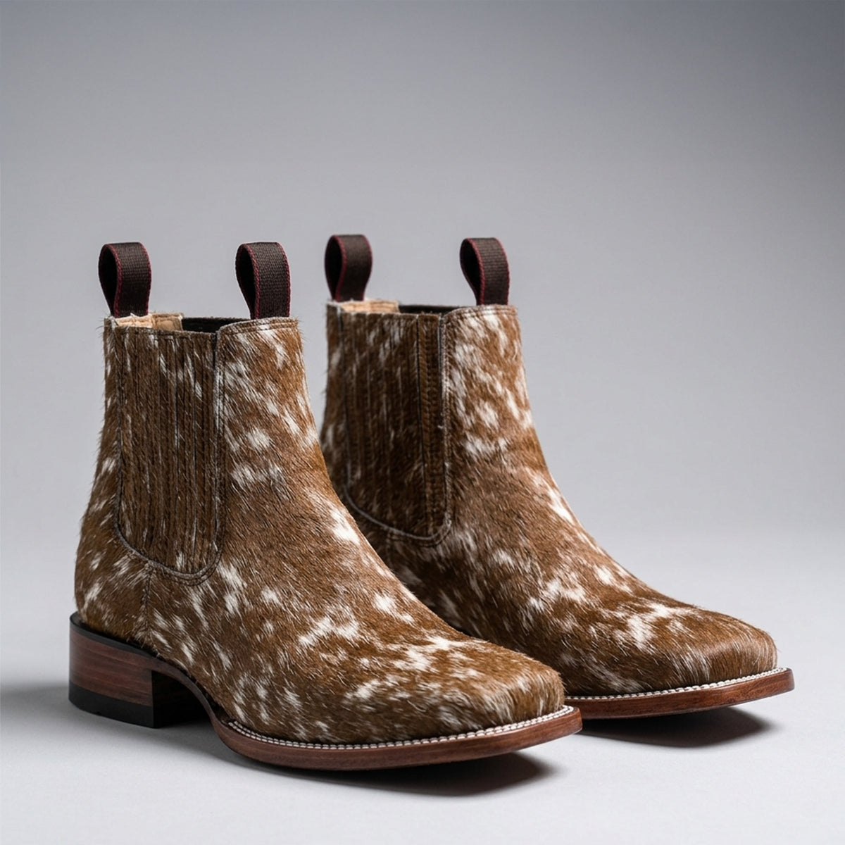 Women's Colorado Hair-On Hide Square-Toe Booties