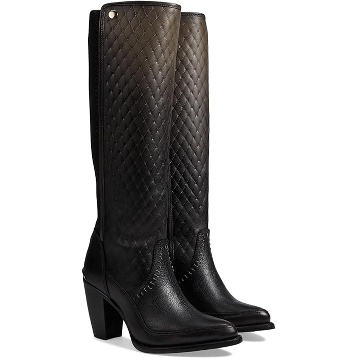 Women's Cuadra Black Embroidered Tall R-Toe Boots
