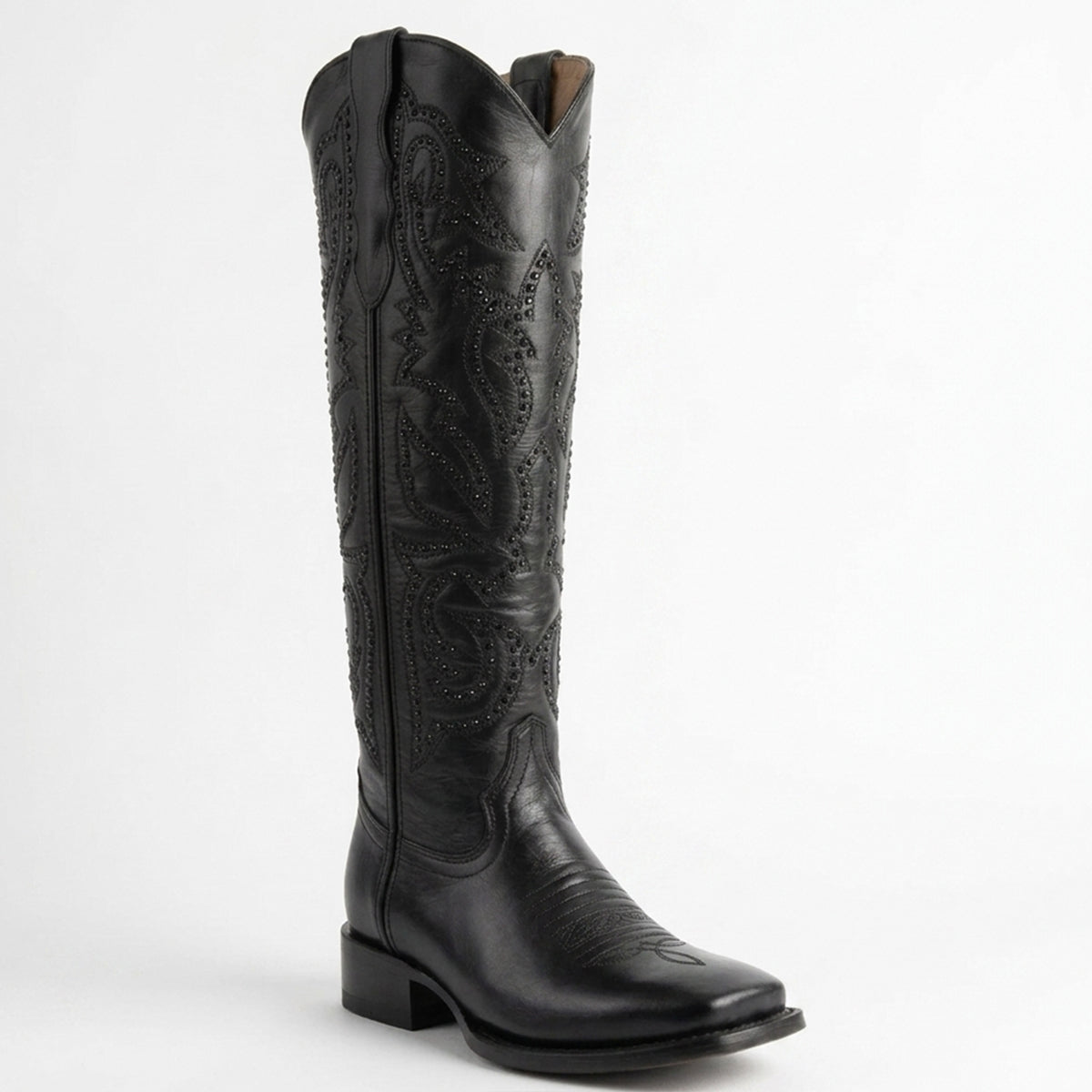 Dakota 17" Women's Black Studded High-Shaft Western Boots