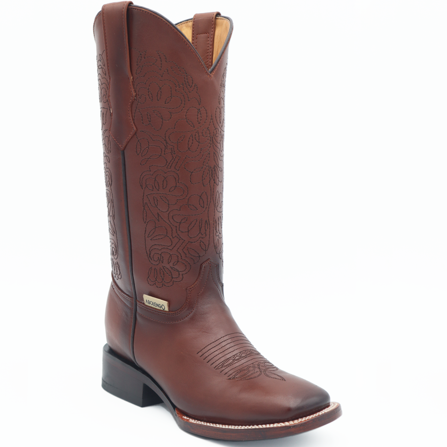 Danna Burgundy Square-Toe Cowgirl Boots