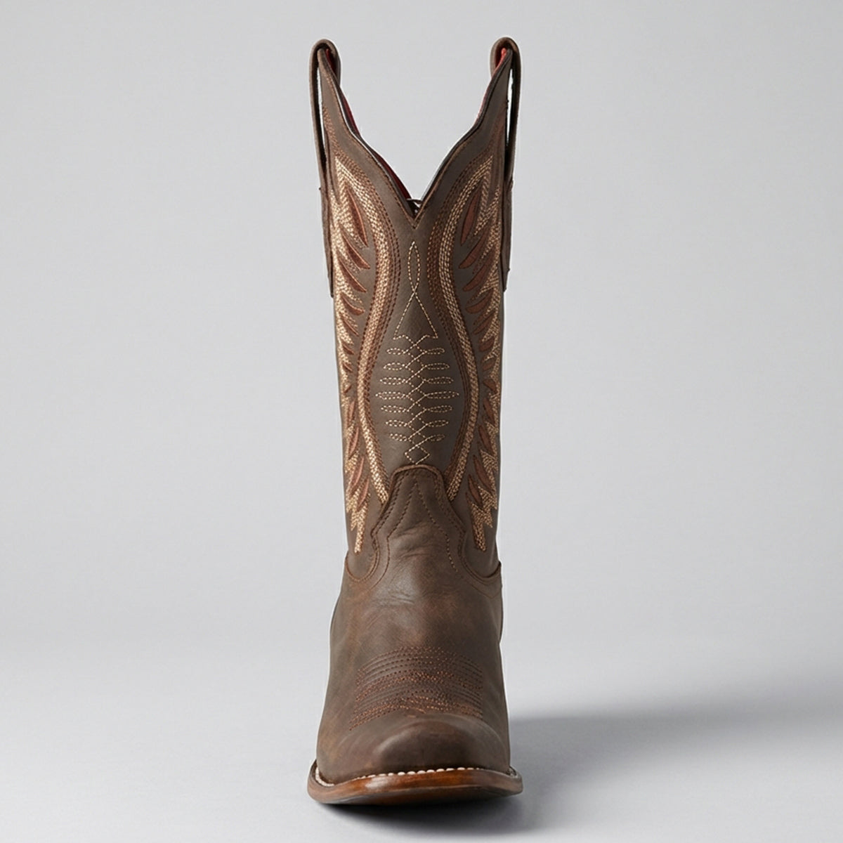 Women's Brown Semi-Square Toe Cowboy Boots