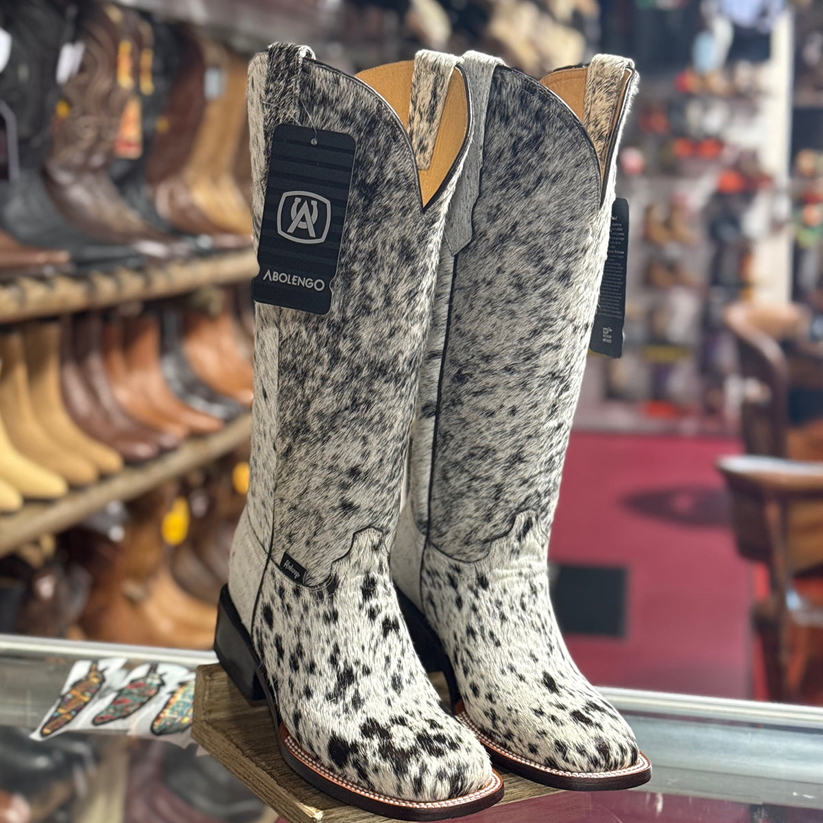 Women's Hair-On Hide Square-Toe Boots