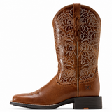 Ariat Round Up Remuda aged tan western boots, side view