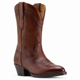 Ariat Easton brown leather R-toe western boot, three-quarter view