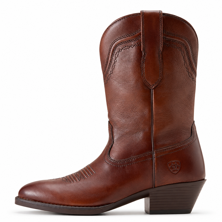 Ariat Easton brown leather western boot, outer side profile