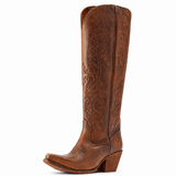 Ariat Guinevere brown embroidered tall boot, three-quarter view