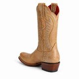 Amber Vintage Cutter-Toe Cowboy Boots — rear view
