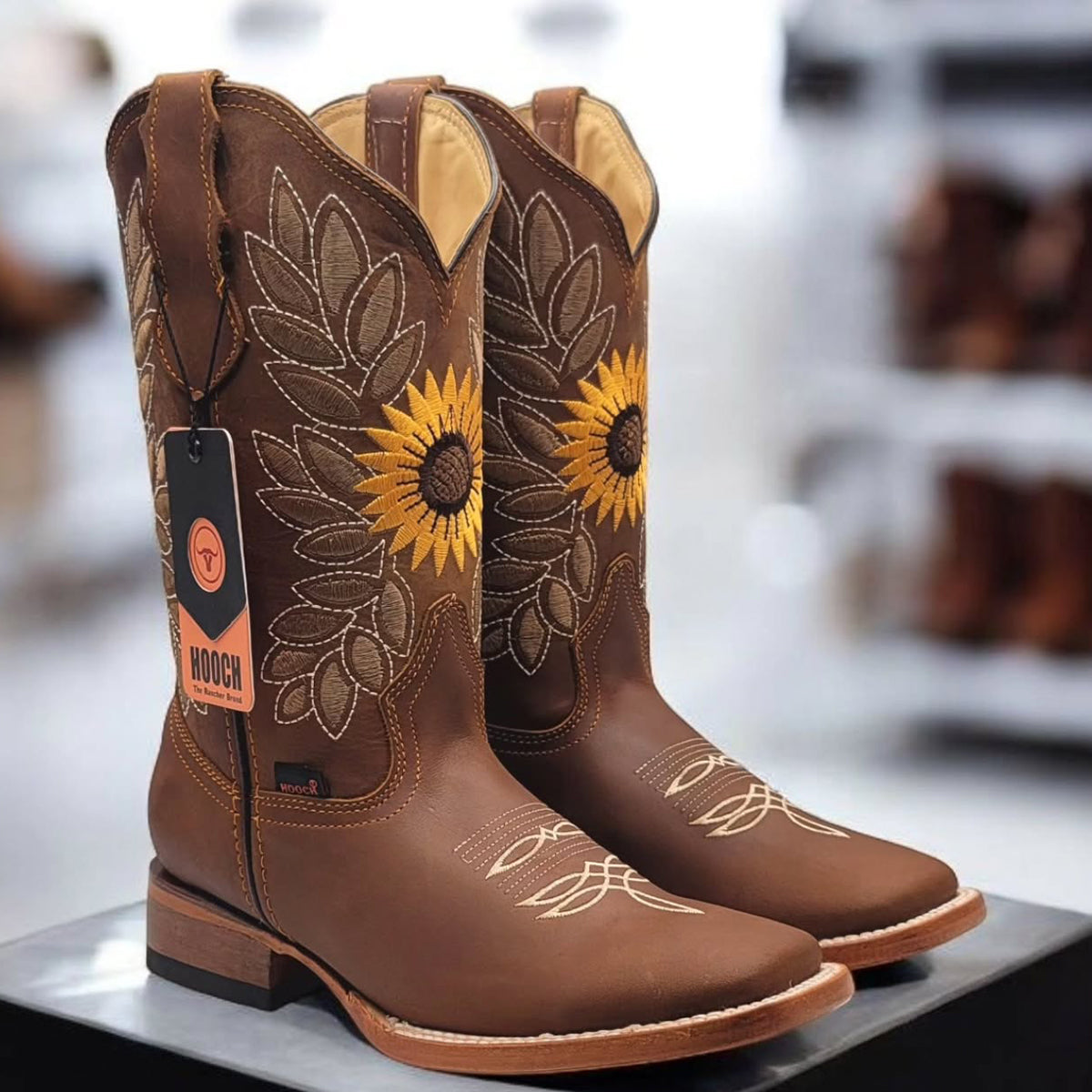 Sunflower Tan Square-Toe Cowgirl Boots